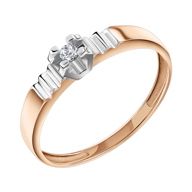 Women's ring with a brilliant 
