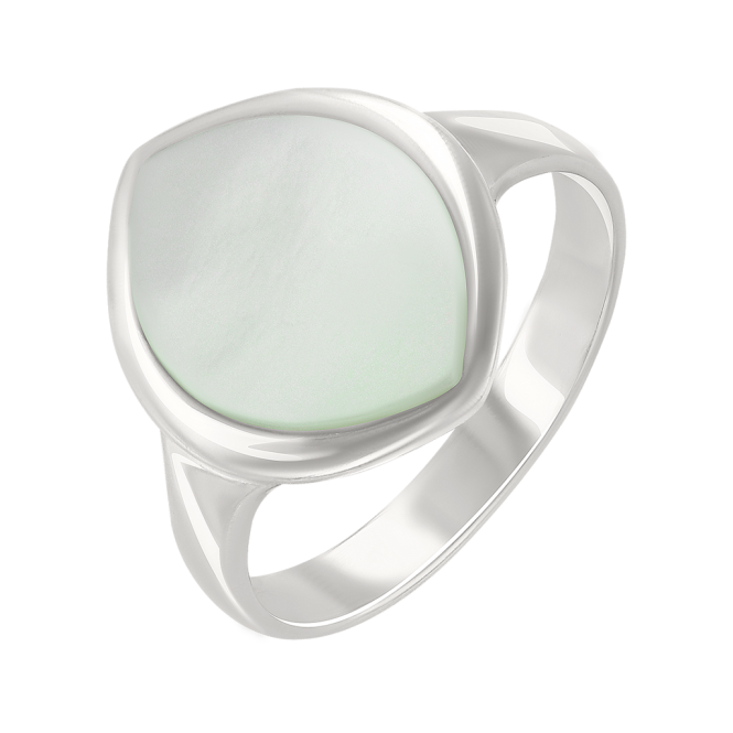 Women's ring with white mother-of-pearl 