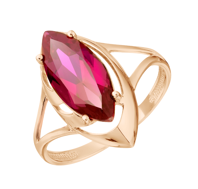 Women's ring with ruby HTS 