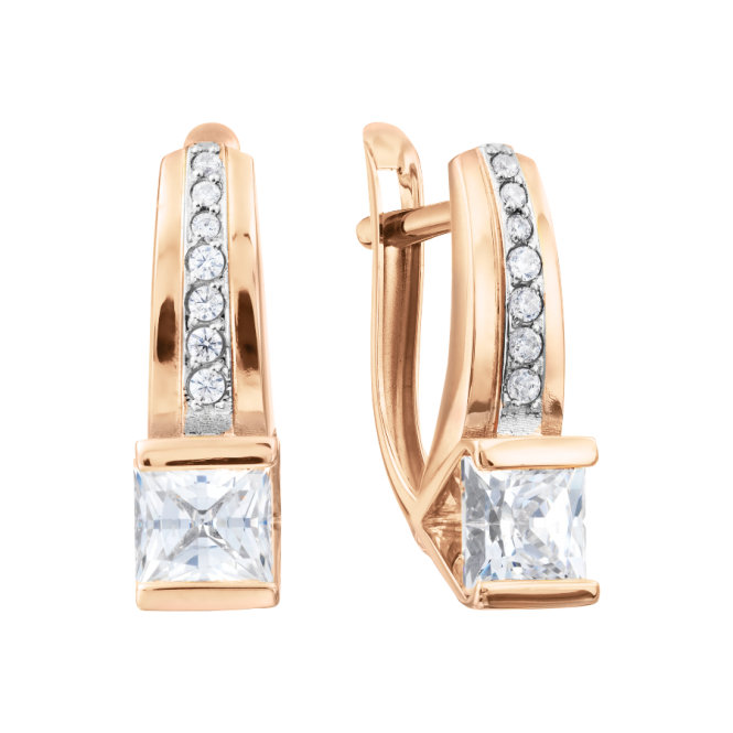 Earrings with zirconia 