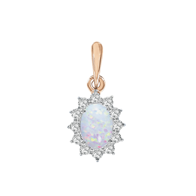 Pendant with opal and zirconia 