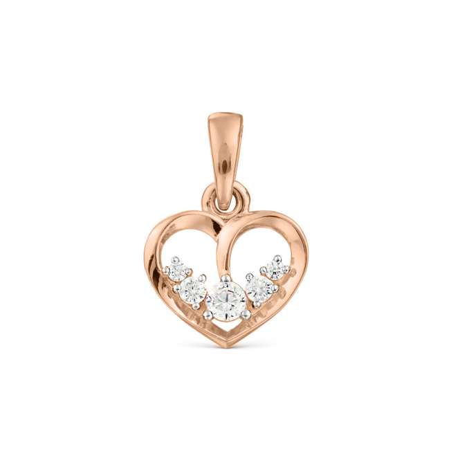 Heart pendant with zirconia 