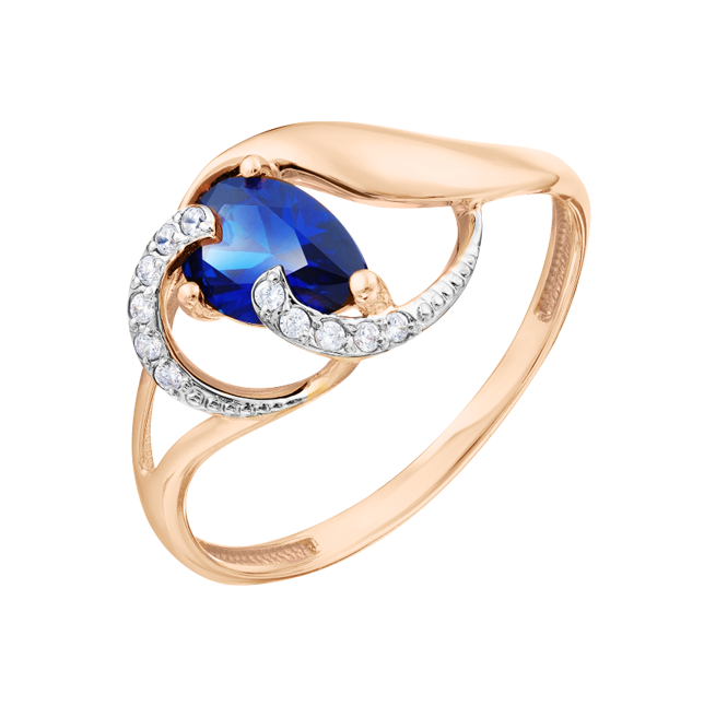 Women's ring with zirconia and sapphire 