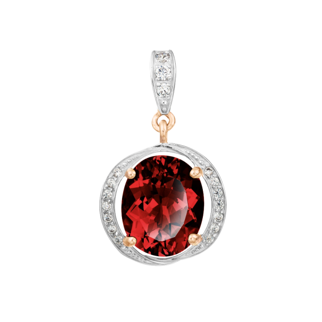 Pendant with zirconia and garnet 