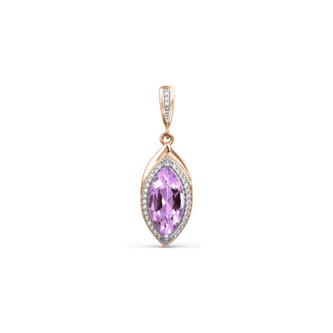 Pendant with zirconia and amethyst 