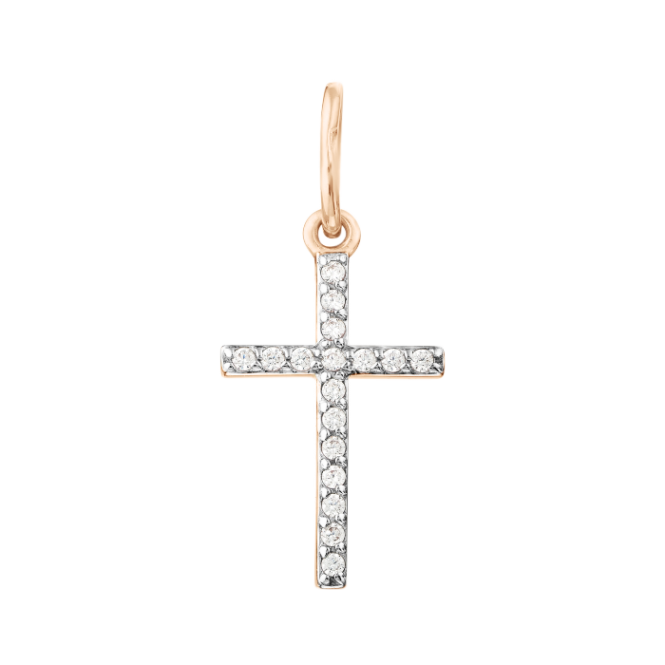 Pendant cross with zirconia 