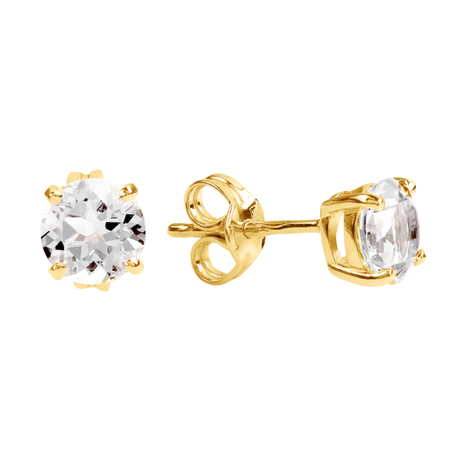 Stud earrings with zirconia 