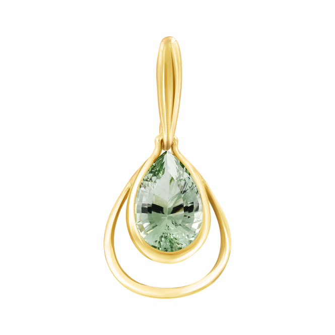 Pendant with green amethyst 