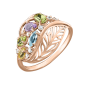 Women's ring with zirconia,topaz, chrysolite, amethyst and citrine 