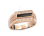 Мужское кольцо с ониксом и фианитами 
