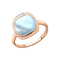 Кольцо с бриллиантами и дуплетом из топаза и перламутра 