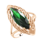 Кольцо с зеленым фианитом 
