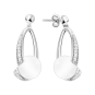 Stud earrings with moonstone and zirconia 