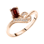Women's ring with garnet and zirconia 