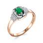 Women's ring with diamonds and emerald 