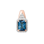 Pendant with diamonds and London blue topas 