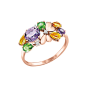 Women's ring with zirconia, amethyst, chrysolite, citrine 
