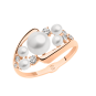 Women's ring with pearls and zirconia 