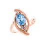 Women's ring with topaz and zirconia 