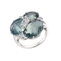 Women's ring with quartz and zirconia 