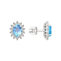 Stud earrings with topaz and zirconia 