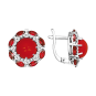 Earrings with coral and zirconia 
