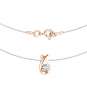 Necklace on a fishing line and pendant made of gold with a diamond 