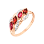 Women's ring with garnet, rhodolite and zirconia 