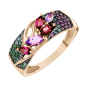 Damenring mit Amethysten, Rhodolithen und Zirkonia 