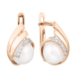 Earrings with zirconia and pearl 