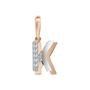 Buchstabenanhänger "K" mit Zirkonia