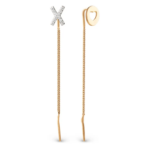 Серьги-протяжки с фианитами