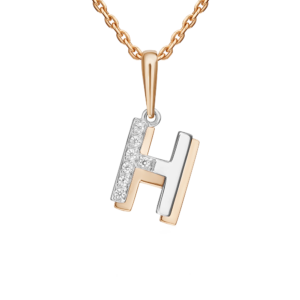 Buchstabenanhänger "H" mit Zirkonia