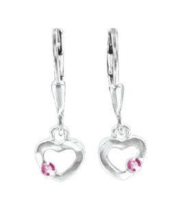 Серьги с розовыми фианитами