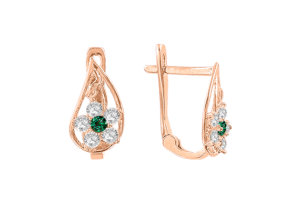 Серьги с фианитами