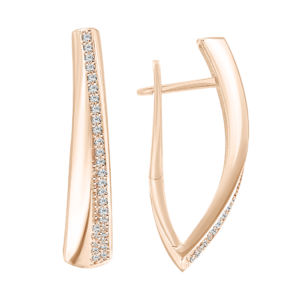 Серьги с черными фианитами