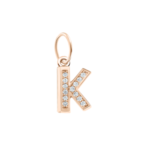 Buchstabenanhänger "K" mit Zirkonia