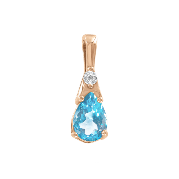 Подвеска с топазом и фианитом 274/A & 274b/А