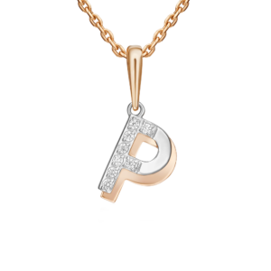 Buchstabenanhänger "P" mit Zirkonia