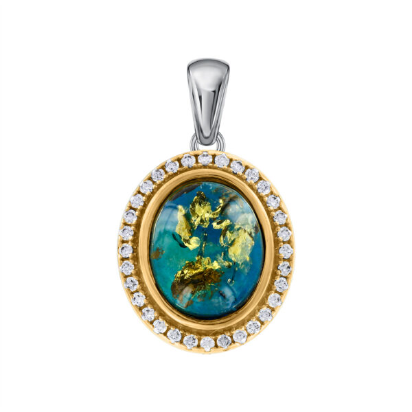 Подвеска с янтарём и фианитами 63228074/SA