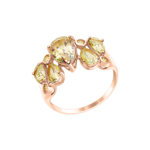Кольцо с фианитами и топазами Swarovski