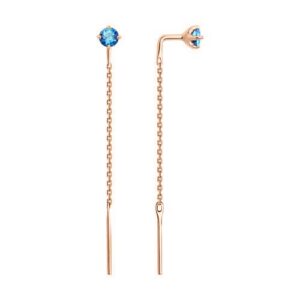 Серьги-протяжки с топазом Swarovski