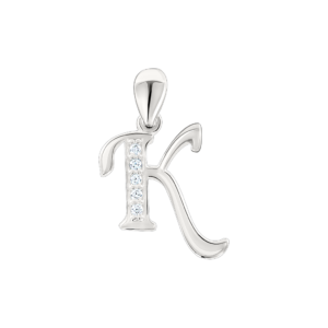 Подвеска в виде буквы "K" с фианитами