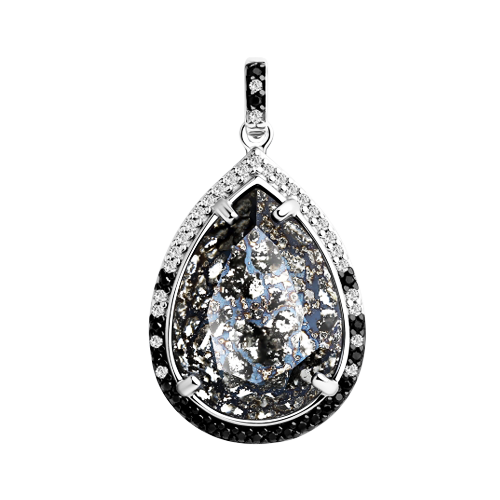 94032411_sa_443g_kristallswarovski31mm1.png Подвеска с кристаллом Swarovski и фианитами 94032411/AS