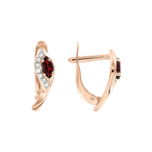 Серьги с гранатами и фианитами