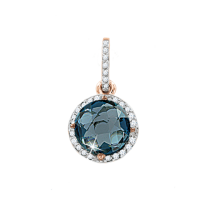 Подвеска с бриллиантами и топазом London Blue