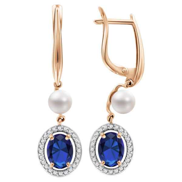 18308_oh_39g_h41mm_perle_zirkonia Серьги с жемчугом и фианитами