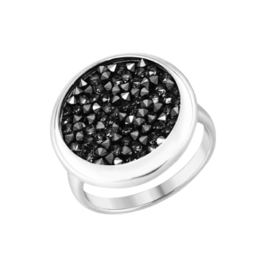 Кольцо с черными кристаллами Swarovski