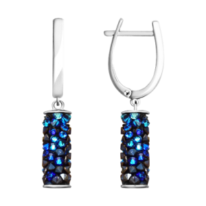 Серьги с синими кристаллами Swarovski