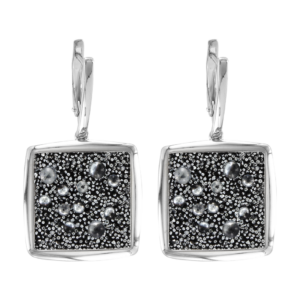 Серьги с черными кристаллами Swarovski